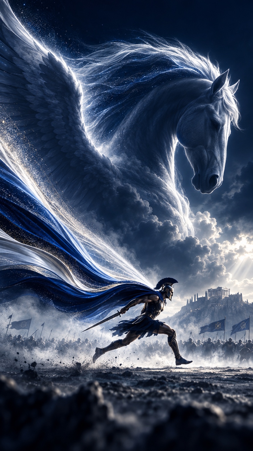 Abstract PEGASUS motion artwork representing signals converging into a unified field